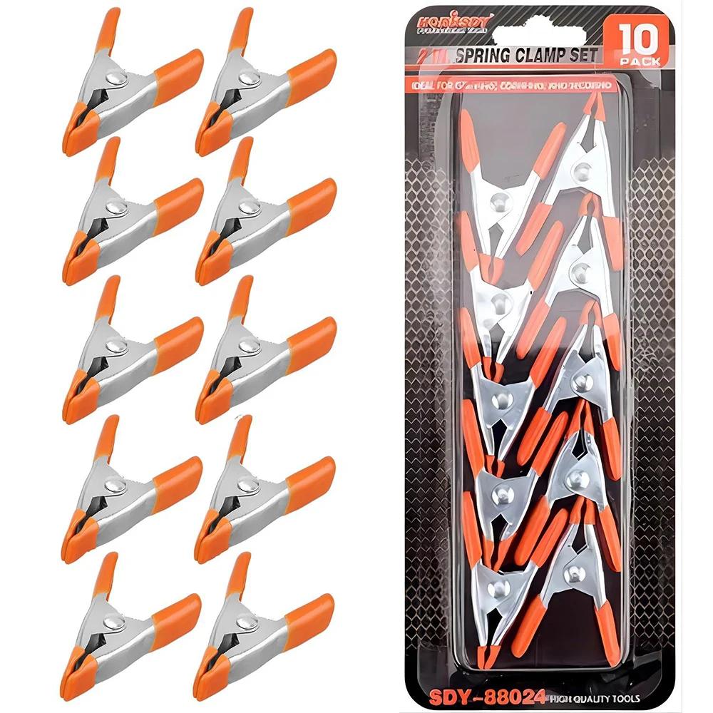 

12 шт. никелированный пружинный зажим А-образный зажим для деревообработки зажимы для пружинного зажима многоцелевые пружинные зажимы ручные инструменты железо оранжевый