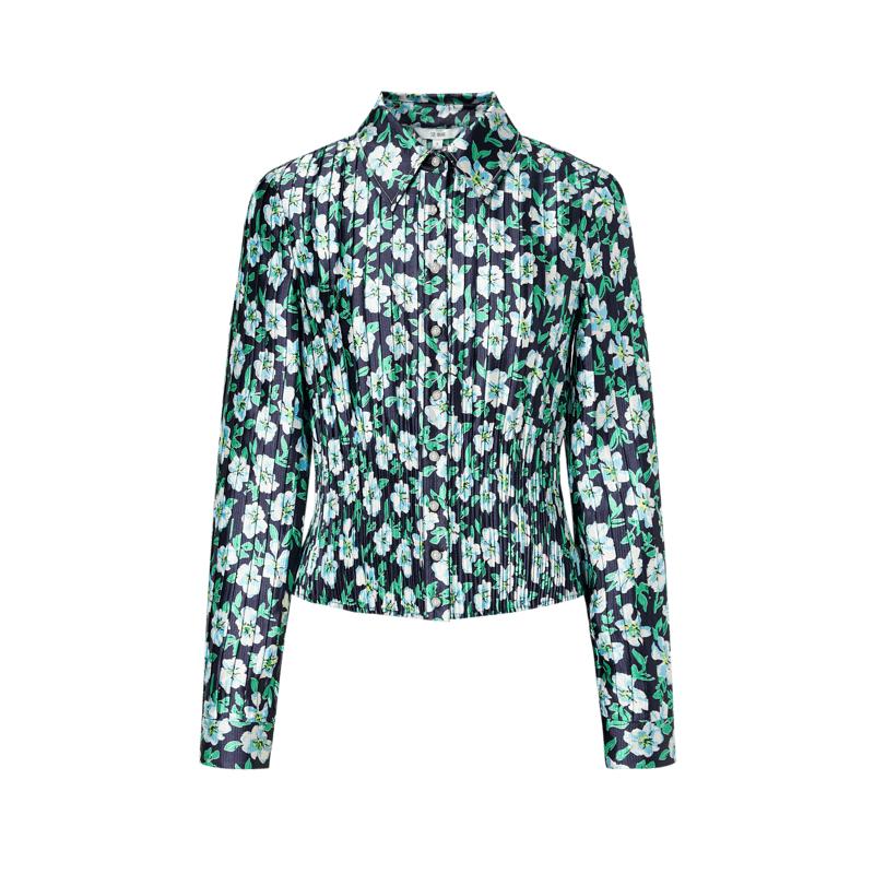 JUZUI Women s Elegant Gardenia Print Shirt 2XL