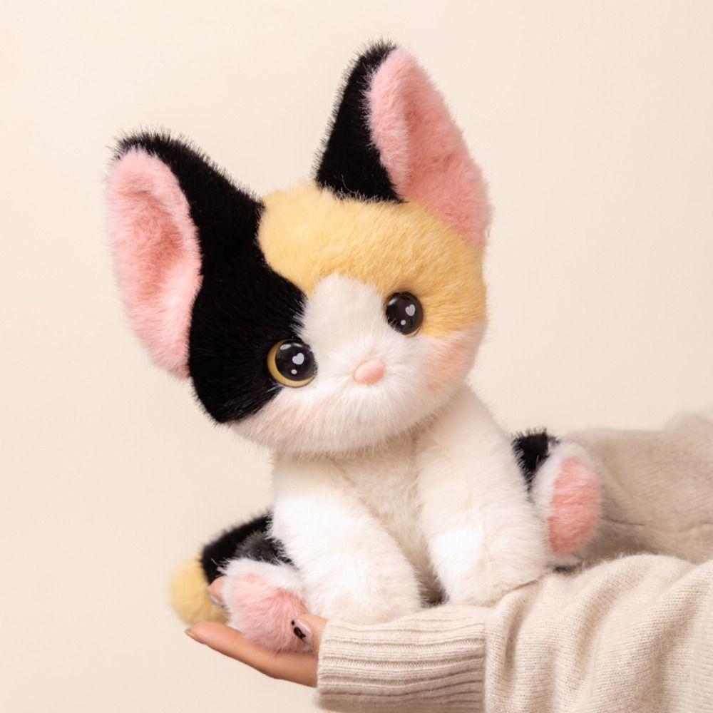 Cute Sitting Stuffed Devon Rex Stuffed Animal Cat Plush Doll Siamese Cat Plush  Home Decor