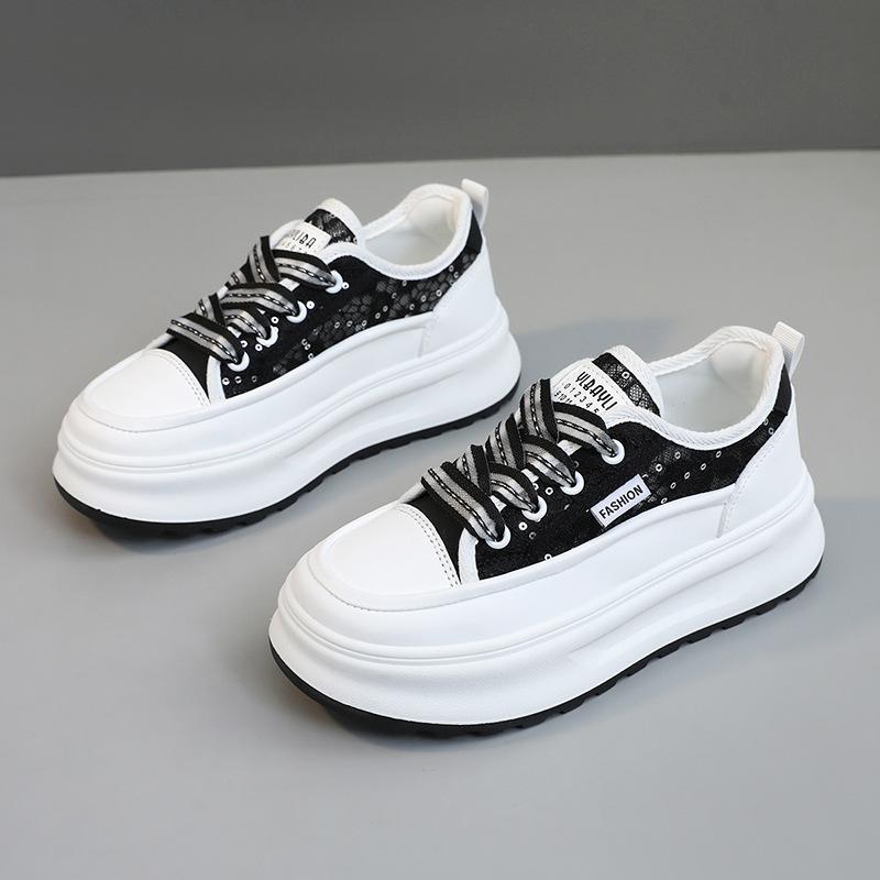

[Customized] ZY1805 new little white shoes women s 2025 summer mesh breathable sports shoes versatile board shoes thick sole 40