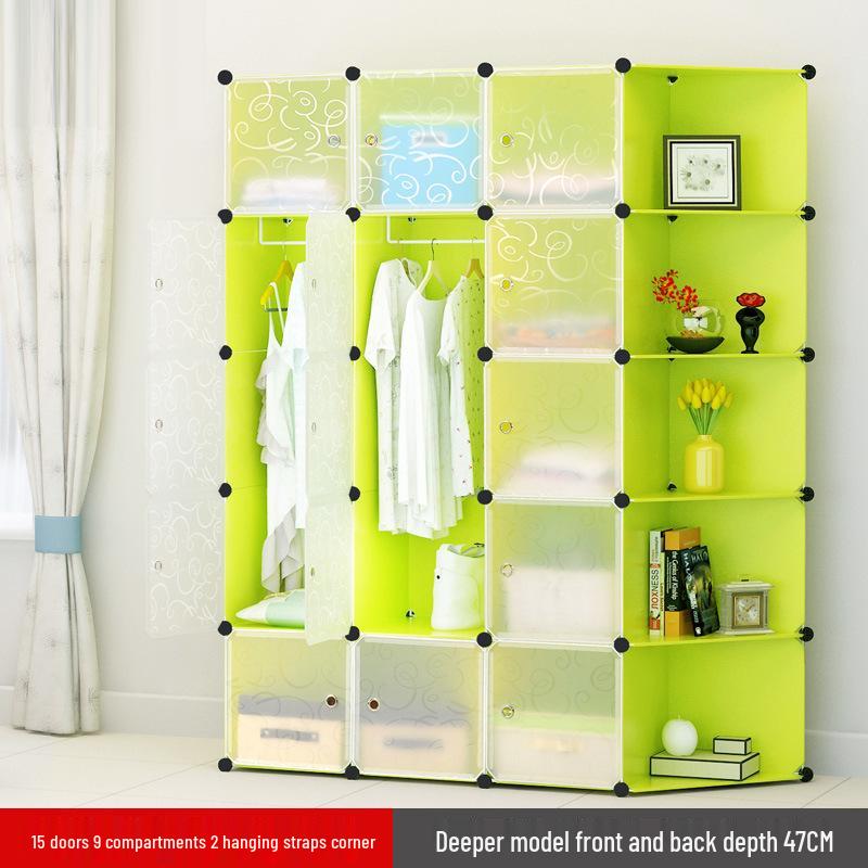 Vanden Minimalist Plastic Wardrobe: Children's & Adult Bedroom/Dorm Single Resin Storage Closet