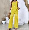 New European and American women's clothing spot explosion sleeveless casual double-layer vest plus pants set two-piece set