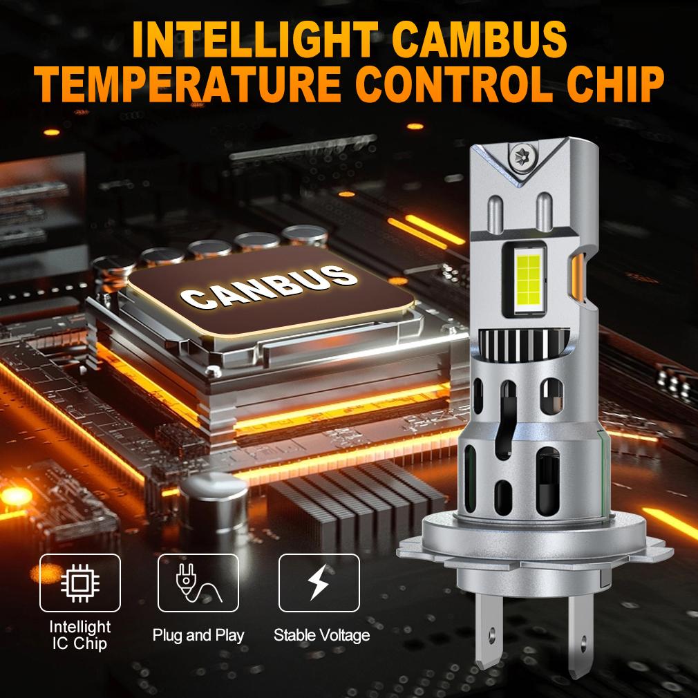 2 Adet 20000LM H7 LED Far Ampulleri 60W Mini Kablosuz CSP Araba Farı Fanlı Oto Diyot Lambaları H7 Turbo Led Otomobil Işıkları Canbus 12V 6500K Beyaz