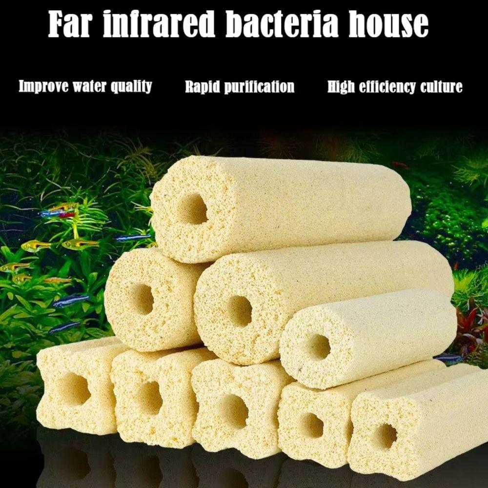 10Pcs/Lot New Quartz Aquarium Filter Nano High-Density 8 Slots Aquarium Filter Medias Biochemical Filter for Fish Tank Pond