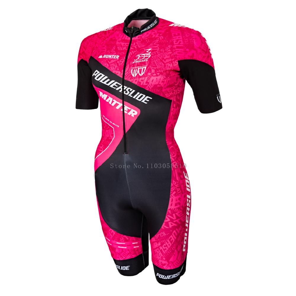Powerslide Skating Short Sleeve Speed Skating Suit Kids Practice Training Inline Speed Skating Aldult Triathlon Race Clothing