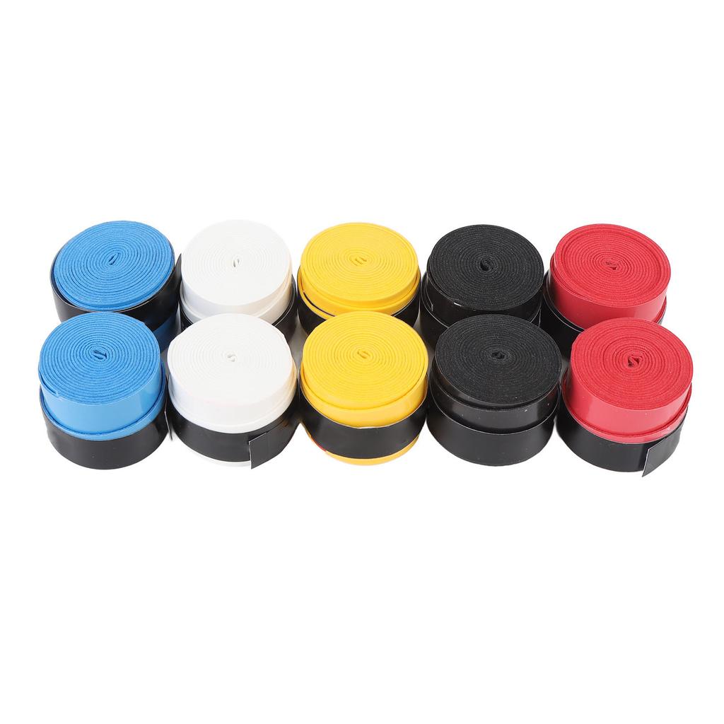 10PCS Tennis Racket Grip Tape 110cm High Performance Handle Wrap PU Super Absorbent Overgrip for Sports