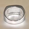 Huitan Geometric Bright Ring with Shiny Cubic Zirconia Exquisite Luxurious Finger Accessories Women Modern Wedding Party Jewelry