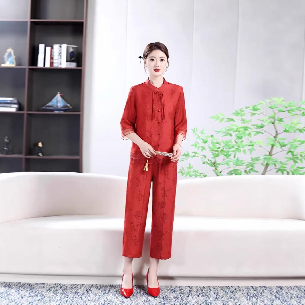 

2026 Summer Chinese Style Fashionable Women s Top for Middle-aged and Elderly - Versatile, Slimming, and Flattering Design. 3XL (120-135 Jin)
