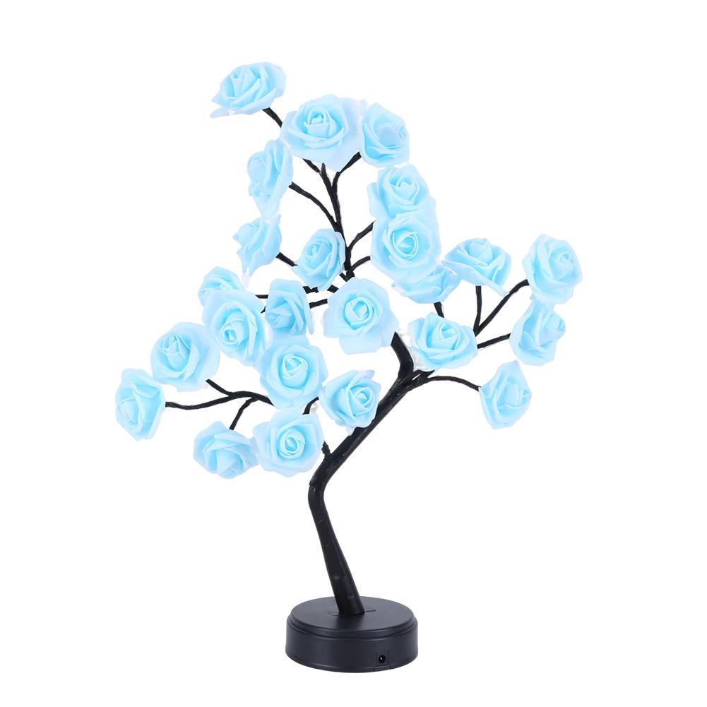 24LED Colorful Rose Tree Light 2 Gear Table Rose Lamp 5000LM Creative Desk Lamp Touch Switch for Women Gifts Festival Decoration