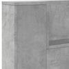 LED Headboard with Storage Space Concrete Grey Wood Based Material