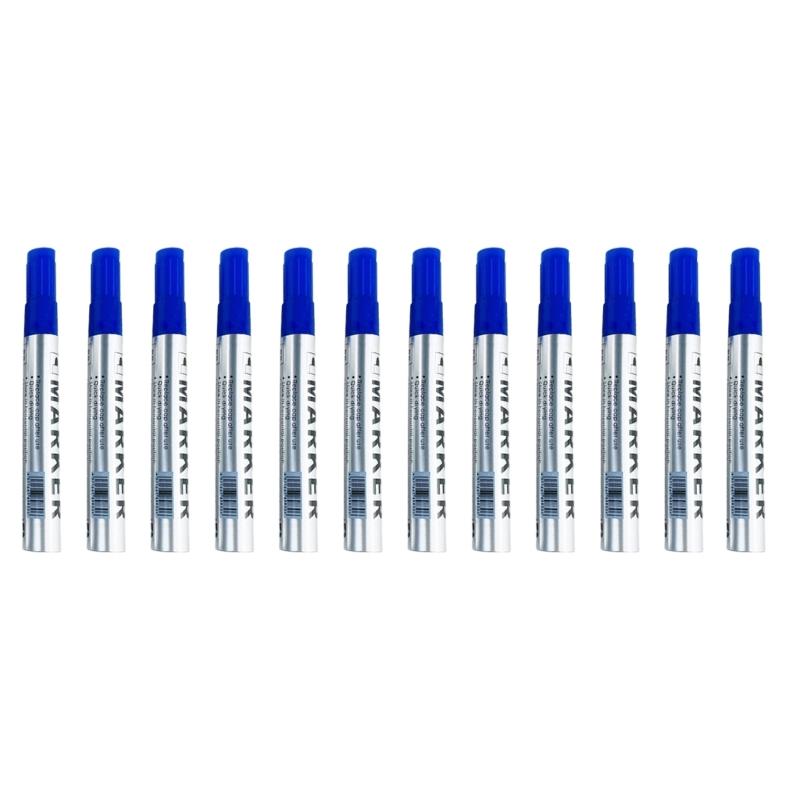 Bulk Quantity 12 Markers Set Tall Observability Toner Long Permanent Execution Metal Plastic Glass Consistent