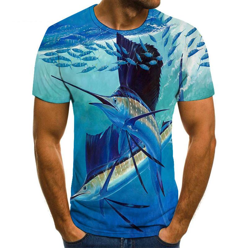 Funny Fishing 3D Print T-Shirts Men Women Short Sleeve T Shirt Hip Hop Streetwear Oversized Harajuku Y2k Tops Tees Kids Clothing