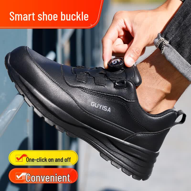 JUNBU Men's Steel Toe Safety Work Shoes