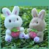 Soft Rabbit Plush Doll With Strawberry Detailing For Girls Gift And Bag Charm