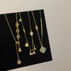 New Chinese Gourd Ruyi Lock Pendant Gold Necklace Women'S Light Luxury High-End Exquisite Versatile Neck Chain Sweater Chain