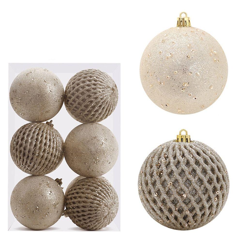 12pcs Plastic Painted Christmas Ball Gift Box 8cm Christmas Tree Pendant  Hotel Office