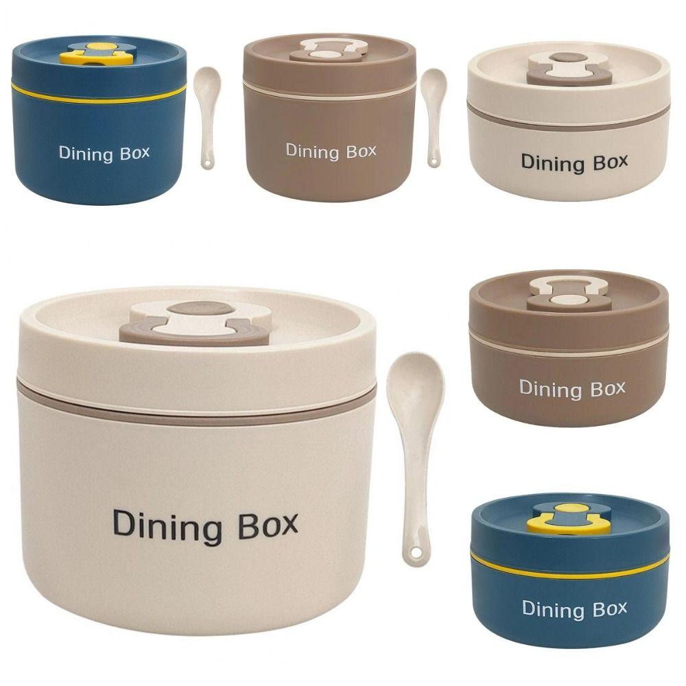 

Round Thermal Lunch Box 350ml/650ml Insulated Food Container Portable Dining Box Adult 350ML