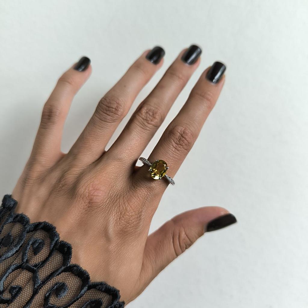 Silver Ring with Citrine Nano 1.113ct, Product Weight 2.87 Gr (2189879)