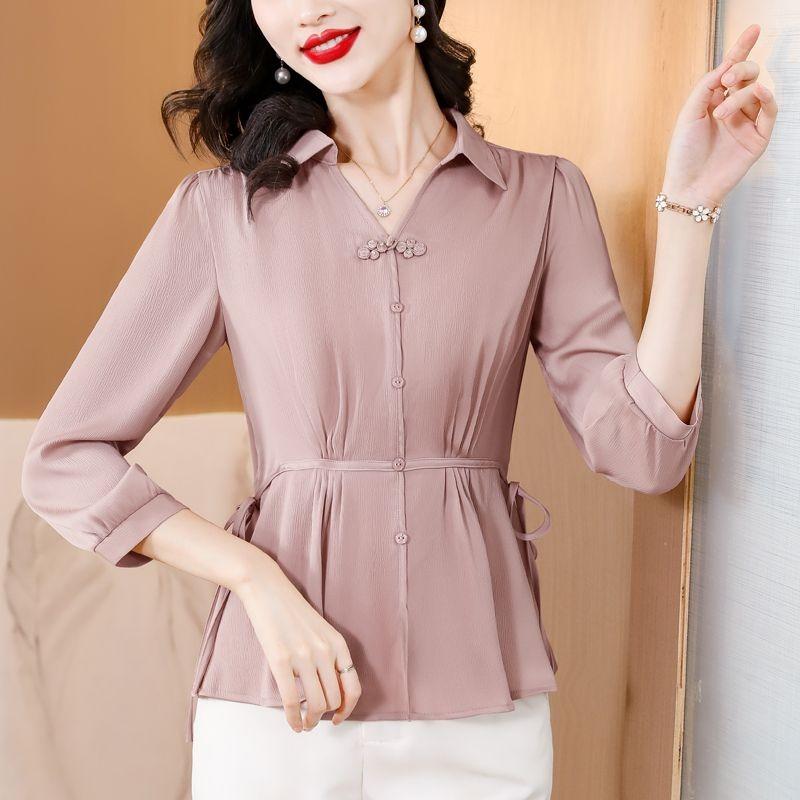 

2025 Новый облегающий топ для 2025 Универсальный и модный Удобная рубашка-пуловер L розовый