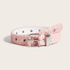 Punk Style Star Embellished Double Row Buckle Belt Jeans Canvas Waistband With Metal Pin 2.8cm Wide