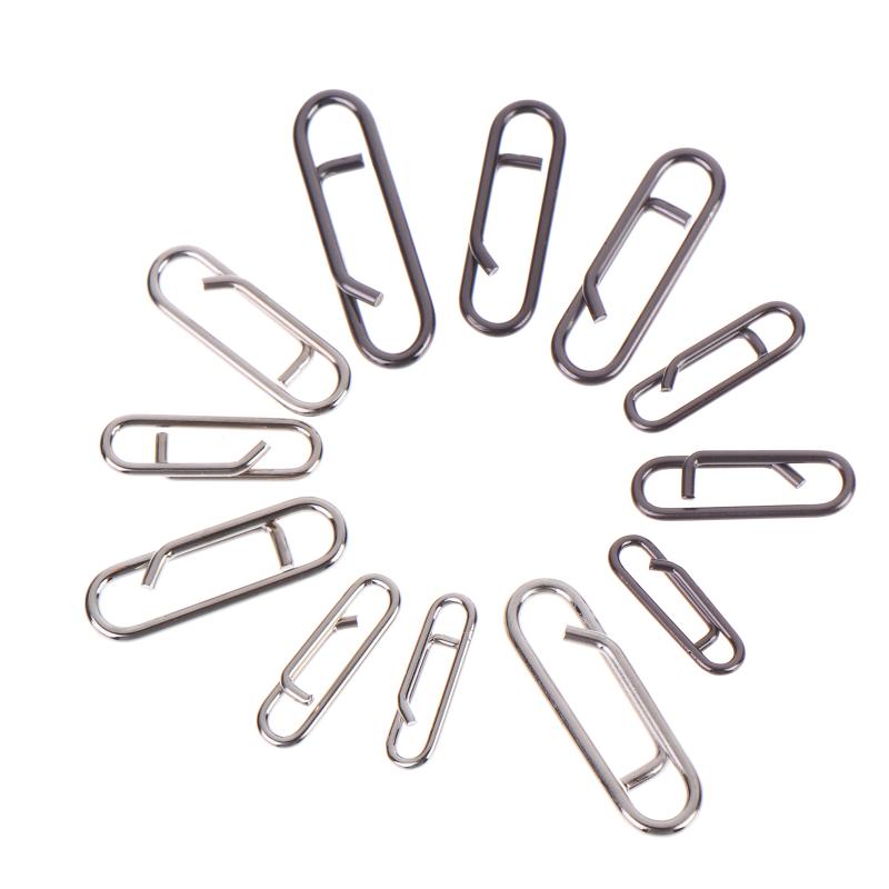 50Pcs High Tensile Stainless Steel Fishing Lure Snap Swivels Interlock Pins for Ice Fishing Outdoor Angling Gear