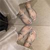 Women's French Flat Bottomed Toe Sandals for Summer Wear, New Soft Soled Fairy Style Dress with Rhinestone Slippers