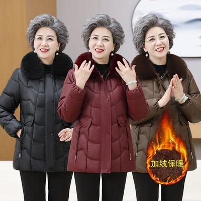 New Winter Clothing Velvet Thickened Leather Cotton-padded Jacket Medium and Long Women's Clothing Versatile Leather Cotton-padded Jacket