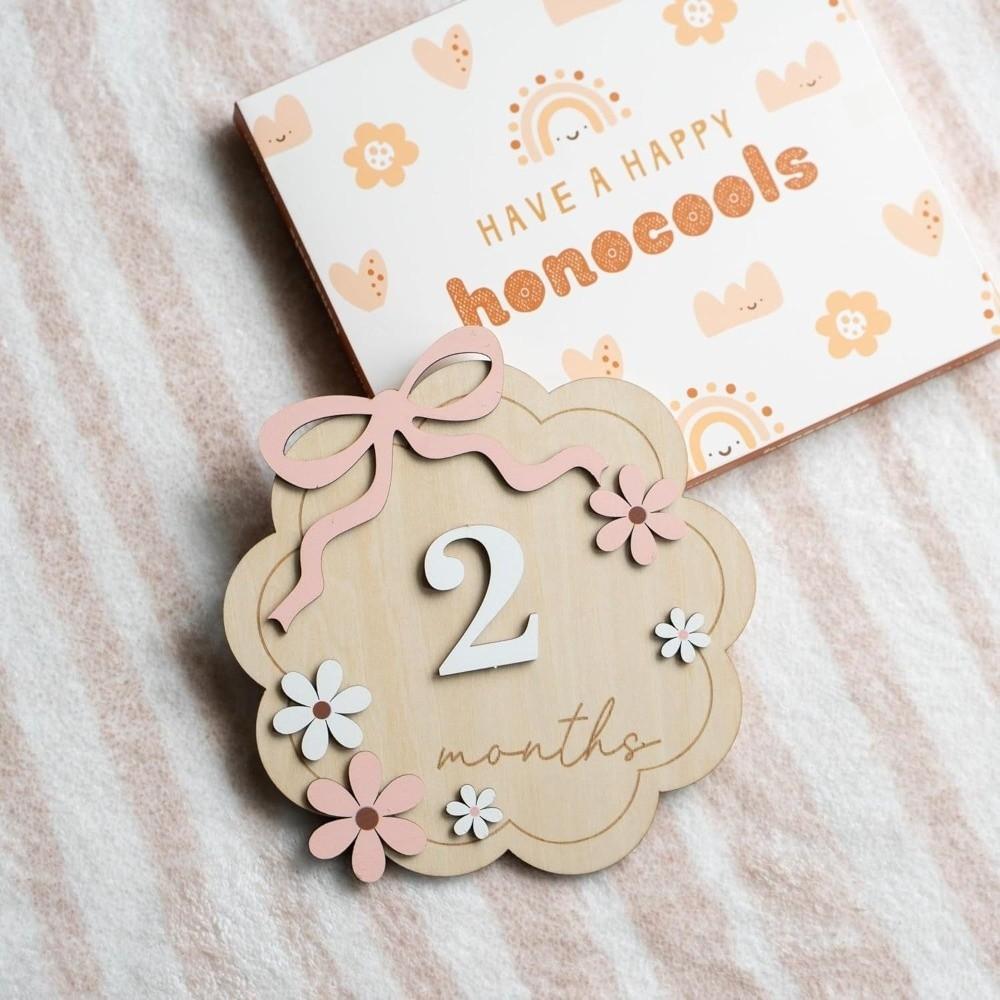 Wooden Milestone Photo Props Number Month Newborn Photography Props for Girls Boys