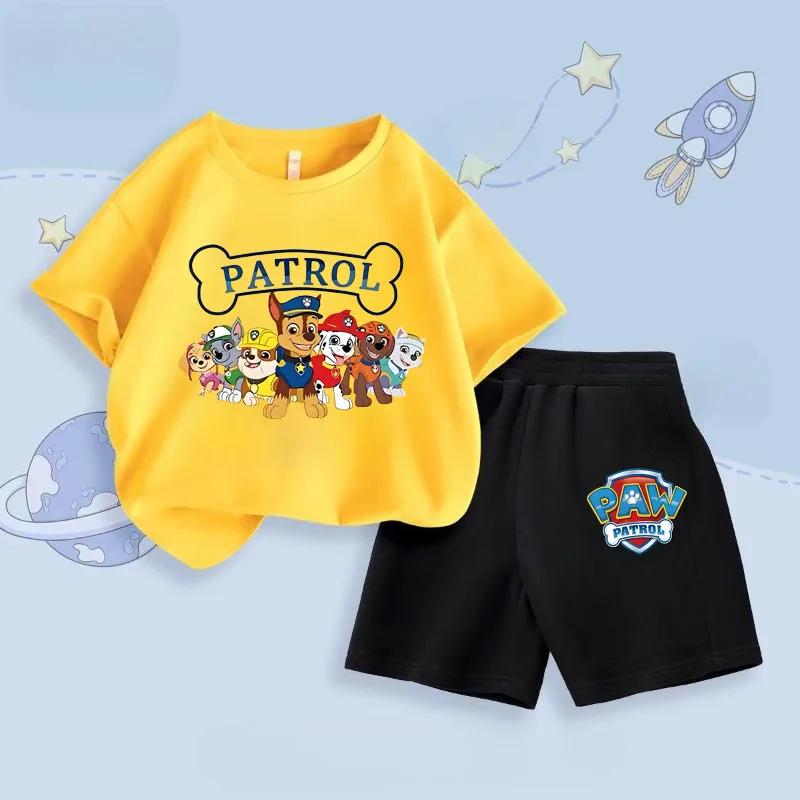 Summer New Short-sleeve Top and Shorts Two-piece Set, Children's Casual Breathable Clothing, Beachwear Set