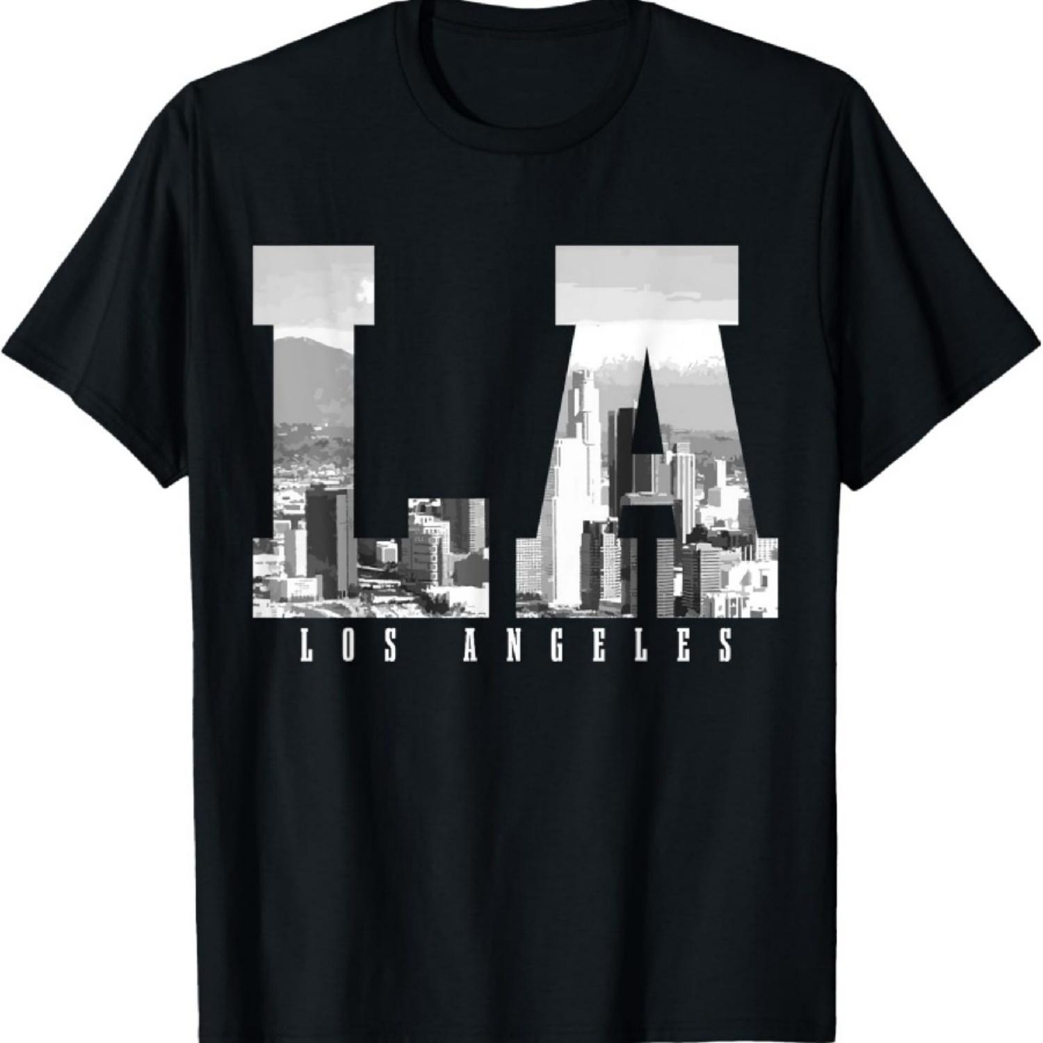 

Черно-белая винтажная футболка Los Angeles California LA Skyline Pride XXXXXL чёрный