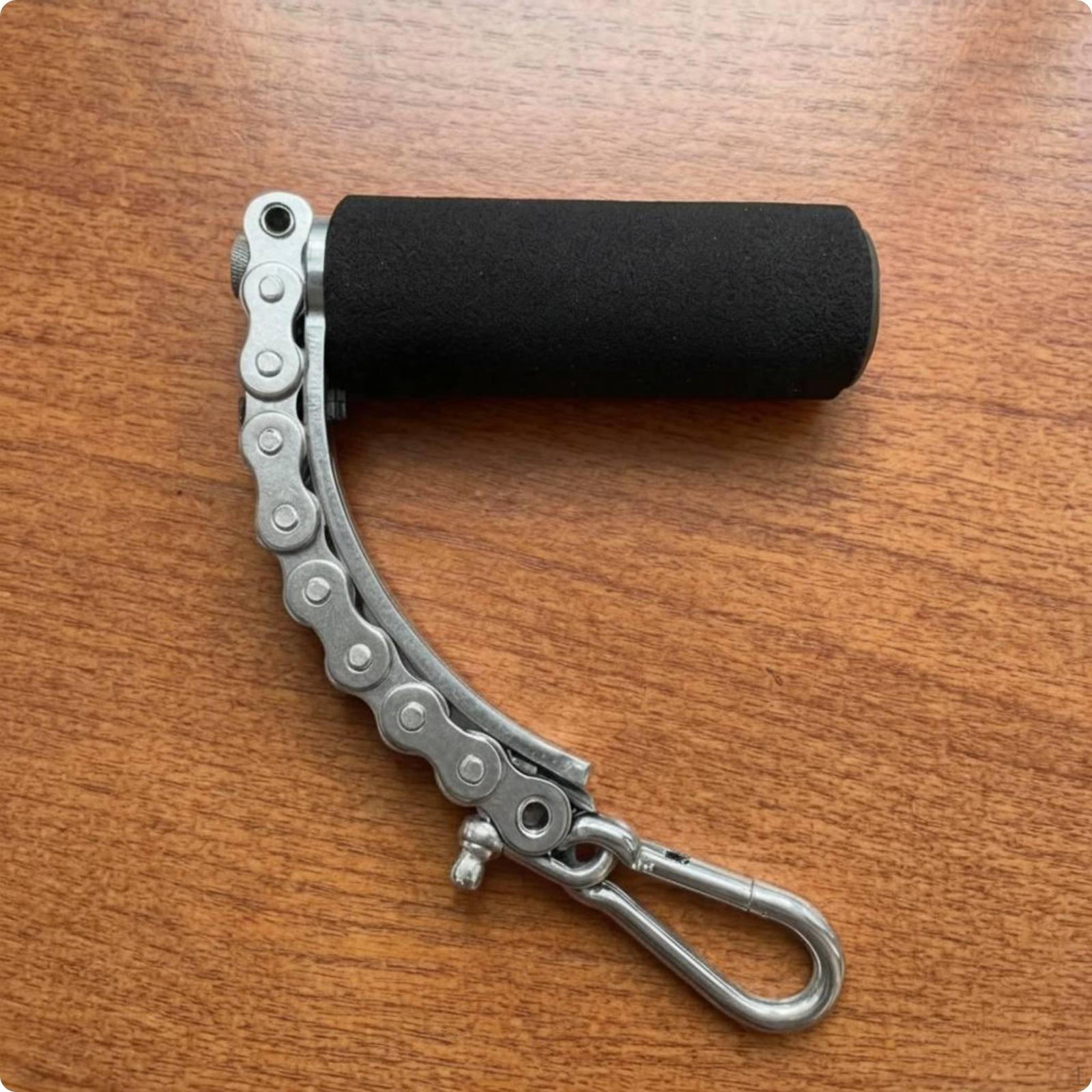 Chain Wrist Exerciser Arm Wrestling Training Rotation HeavyDuty Metal Forearm Strength for Foam Handle