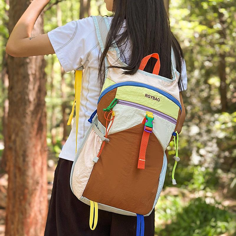 Schoolbag Mori ins new high-value fresh contrasting splicing backpack couple lightweight travel large-capacity backpack