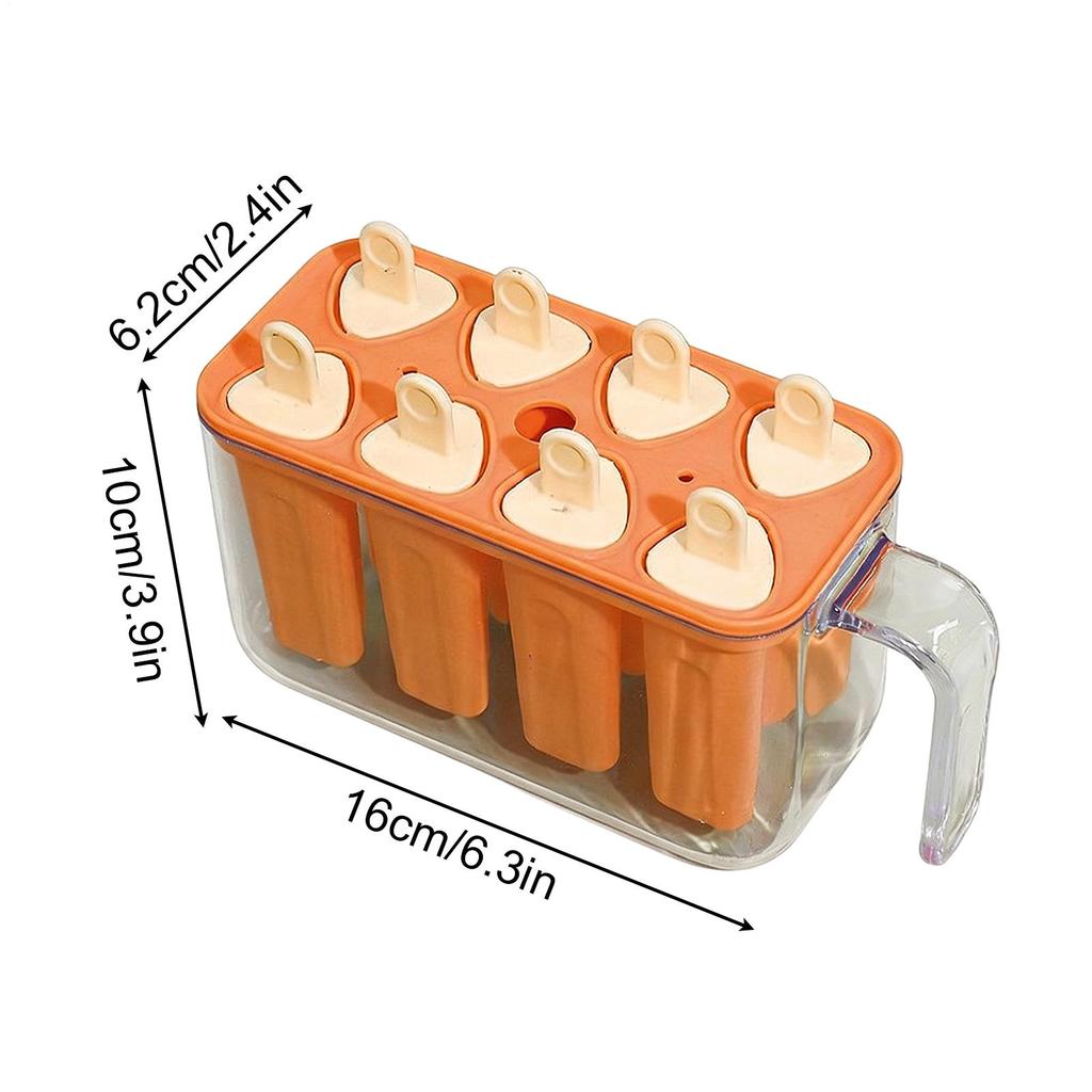 8-hole Pop-sicle Making Mold Tray Reusable Ice Pop Mold DIY Ice Cream Container Easy-Release Freezer Tray For Freezing Desserts