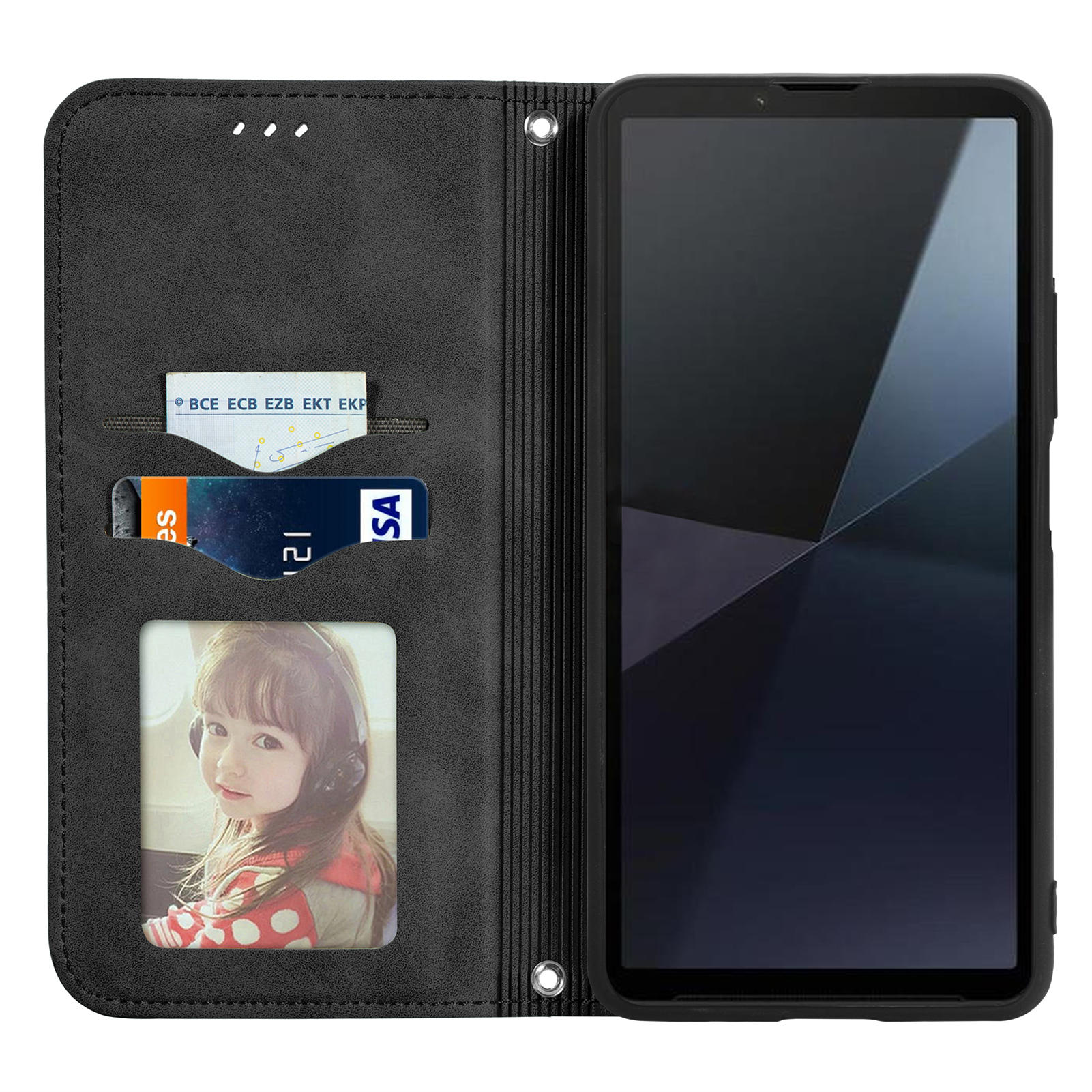 

For Sony Xperia 10 VI Case Wallet Stand Function Skin-touch Leather Phone Cover Red