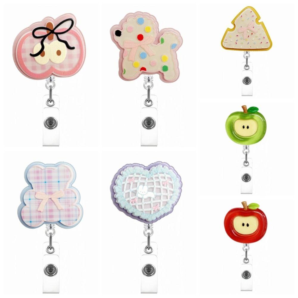 Acrylic ID Badge Holder 360 Rotating Nurse Badge Reel Glitter Badge Reel Clip  Doctor Hospital