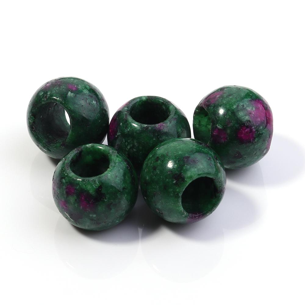 5pcs/lot Natural Stone Big Hole Beads Agate Jade Tiger Eye Turquoise Loose Beads For DIY Handmade Bracelet Earrings Accessories