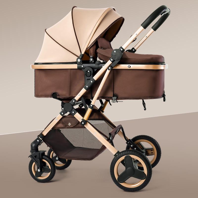 Convertible Newborn Baby Stroller - Versatile, High Landscape, Lightweight, Two-Way, One-Key Folding Design.