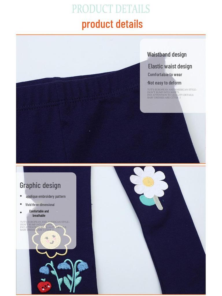 Girls' European & American Style Spring/Summer Base Layer Pants