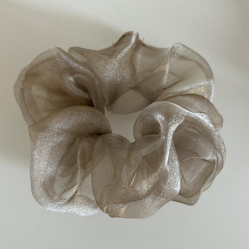 Eugen Yarn Large Intestine Hair Band Super Fairy Pearlescent Mesh Yarn Headband Temperament Ponytail Flower Hair Accessories