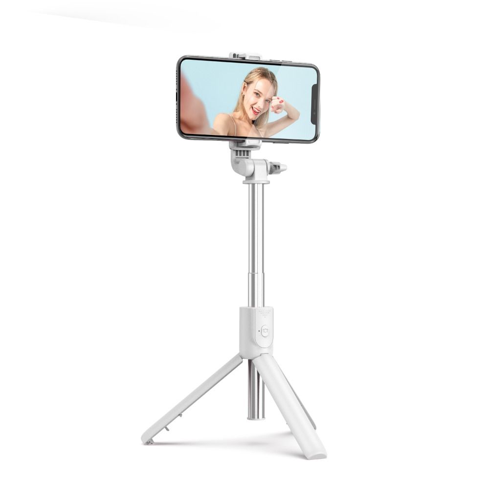 Handheld Bluetooth Cell Phone Tripod Stand with Fill Light Selfie Rod Live Streaming Bracket  Girl