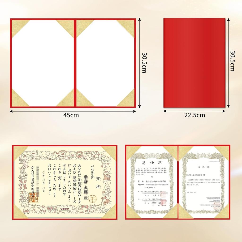 DonGee Certificate/Document File, Set of 10, Floral Design, A4 Size, Holds Two Documents, Gold Edges, Ideal for Certificates of Appreciation, Graduati