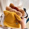 Kawaii for Cat Ears Hats Cute Cap Solid Color Hat Wool Knit Hat Earprotect All-m