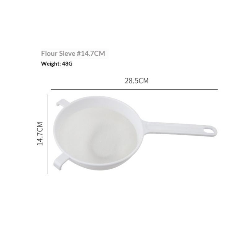 1Pcs Plastic Fine Mesh Spoon Strainer with Handle Kitchen Nut Milk Filter Flour Sieve Soy Milk Coffee Coffee Making Tools