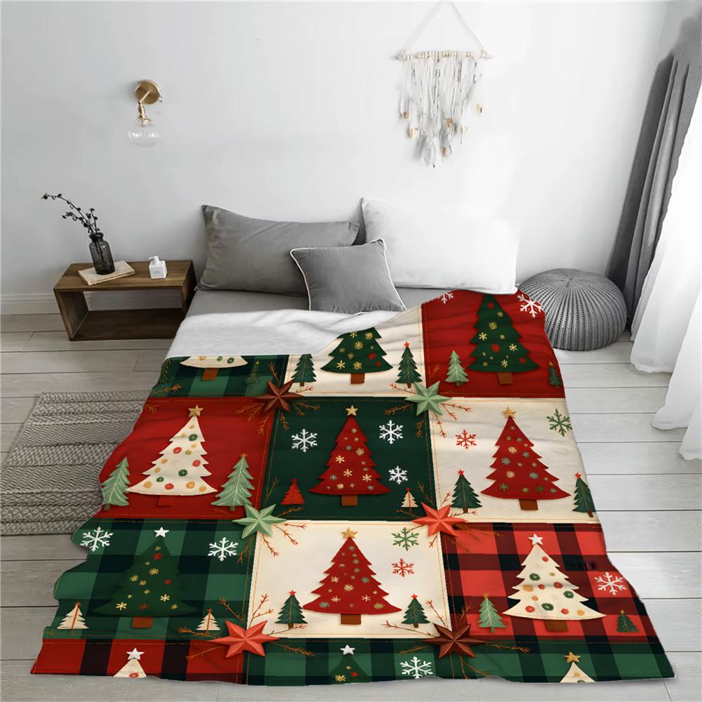 Merry Christmas Tree Flannel Blankets Warm Winter Travel Bedroom Sofa Bithday Gifts For Kids Soft Throw Blanket