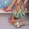 French Niche Temperament Butterfly Slippers Women's 2025 New Spring and Summer Thin Heel Square Head High Heel Sandals