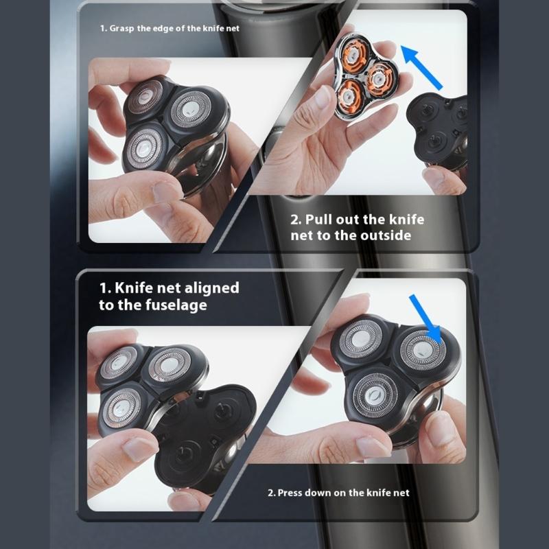 Efficient Men's Electric Razors Digital Power Display Shaver Magnetic Heads Beard Trimmer for Travel and Home Use