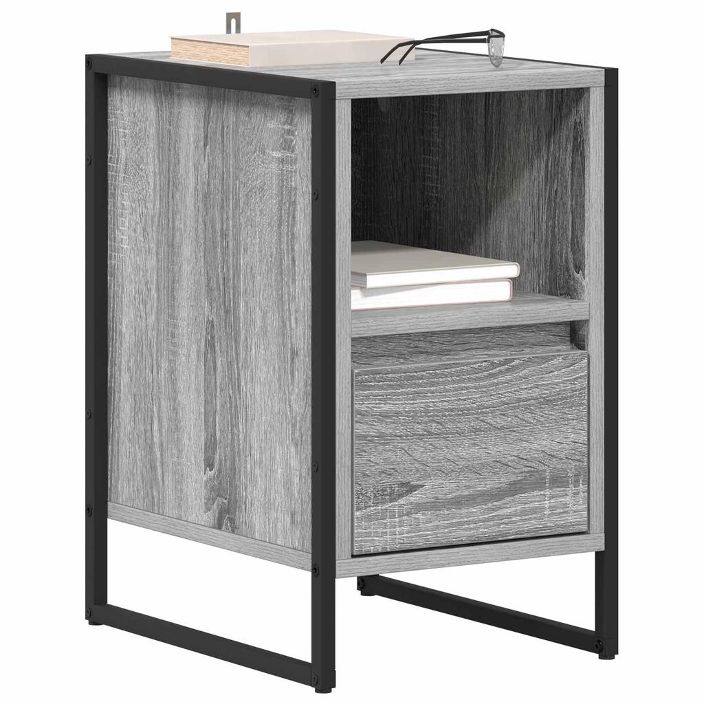 Nightstand Sonoma Grey 39.5 x 30 x 50 cm Engineered Wood