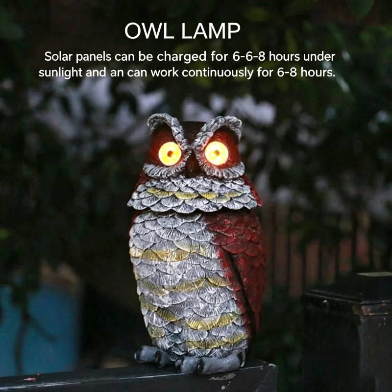 Modern Art Resin Owl Solar Light Decorative Figurine For Garden And Home Decor