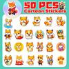 10/50pcs Cute Funny Dog Stickers Shiba Inu Sticker Shiba Graffiti Stickers for DIY Luggage Laptop Skateboard Motorcycle Bicycle Stickers