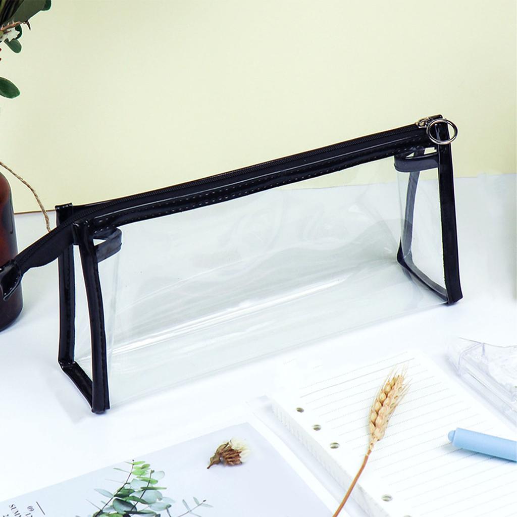 Husa transparenta pentru creion de mare capacitate, impermeabila, portabila, minimalista, transparenta, din PVC